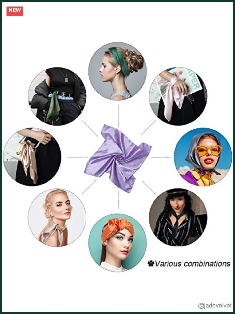15 Piece Square Neck Scarf Set, Small Silk Scarves Bandana for Hair Wraps